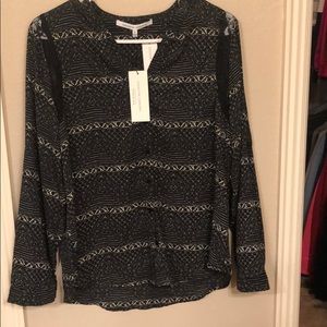 Black & white blouse with lace